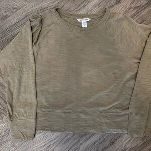 Athleta Army Green Long Sleeve Tee (M)